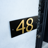 House Number Address Sign with Zip Code: Personalized Metal Wall Plaque for Home Entryway