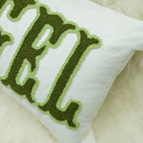 Personalized Name Embroidered Punch Needle Pillow: Custom Baby Gift & Announcement