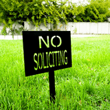 No Soliciting Garden Stake Sign: Custom Metal Yard Sign for Outdoor Decoration