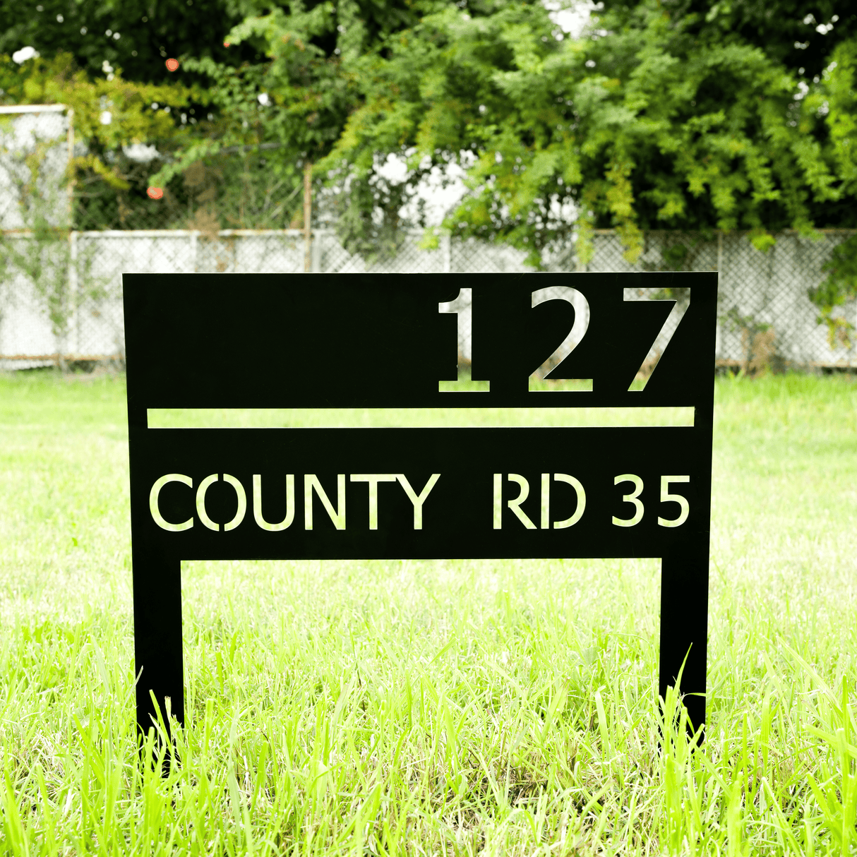 Custom Metal House Number Garden Stake: Modern Address Plaque for Yard Decor
