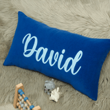 Personalized Monogram Name Embroidered Pillow: Custom Polar Fleece Cushion for Kids Room