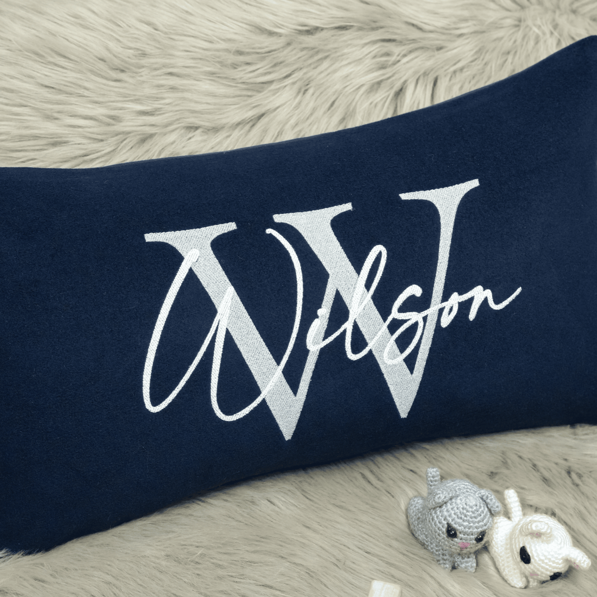 Fleece Name Pillow with Embroidery: Personalized Kids Room or Nursery Styling