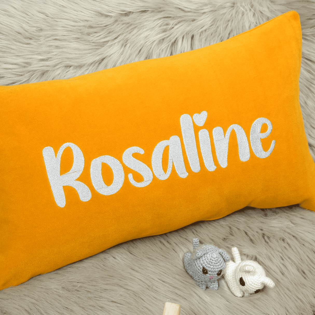 Embroidered Baby Name Pillow: Custom Fleece Baby Cushion for Nursery Decor