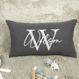 Personalized Monogram Name Embroidered Pillow: Custom Polar Fleece Cushion for Kids Room