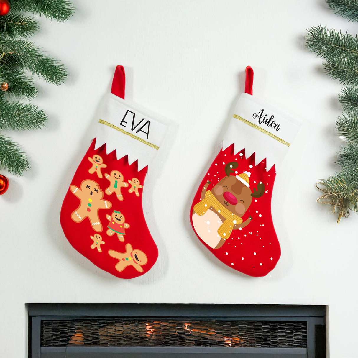 Custom Kids Name Polar Christmas Stocking: Handcrafted Holiday Decor for Kids