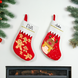 Custom Kids Name Polar Christmas Stocking: Handcrafted Holiday Decor for Kids