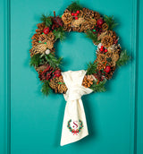 Personalized Christmas Wreath Sash for Newlywed Home: Handmade Embroidered for Holiday Decor