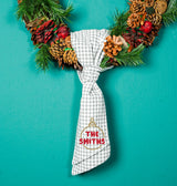 Embroidered Family Name Christmas Wreath Bow: Personalized Festive Accent