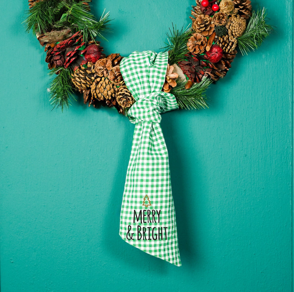 Christmas Family Name Wreath Sash for Front Door: Personalized Holiday Decor Gift