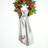 Personalized Christmas Wreath Sash for Newlywed Home: Handmade Embroidered for Holiday Decor
