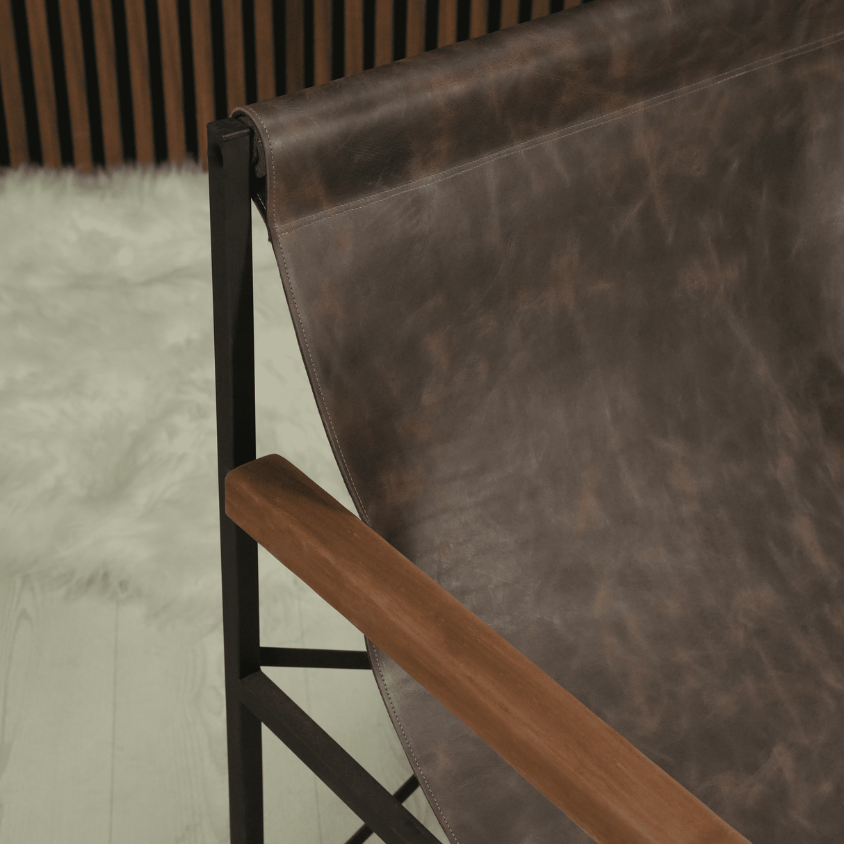 Leather Office Lounge Chair, Modern Accent Armchair, Professional Space Styling
