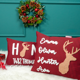 Personalized Family Name Christmas Embroidered Pillow: Holiday Home Decoration