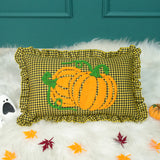 Fall Leaves Punch Needle Embroidered Decorative Pillow: Autumn Home Decor