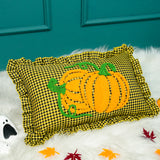 Fall Leaves Punch Needle Embroidered Decorative Pillow: Autumn Home Decor