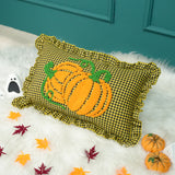 Fall Leaves Punch Needle Embroidered Decorative Pillow: Autumn Home Decor