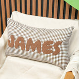 Custom Punch Needle Baby Name Pillow: Kids Bedroom Decor, Cotton Linen Feel