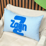 Custom Name Punch Needle Gingham Pillow Cover: Baby Nursery Decor