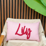 Custom Punch Needle Baby Name Pillow: Kids Bedroom Decor, Cotton Linen Feel