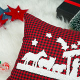 Nativity Scene Christmas Pillow: Punch Needle Embroidered Christian Chiristmas Gift
