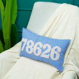 Personalized Zip Code Punch Needle Pillow: Embroidered Cotton, Housewarming Gift