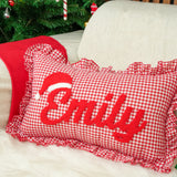 Personalized Christmas Dog Name Pillow: Festive Christmas Decor for Pet Owners
