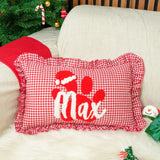 Personalized Baby Girl Name Pillow Cover: Punch Needle Christmas Nursery Decor