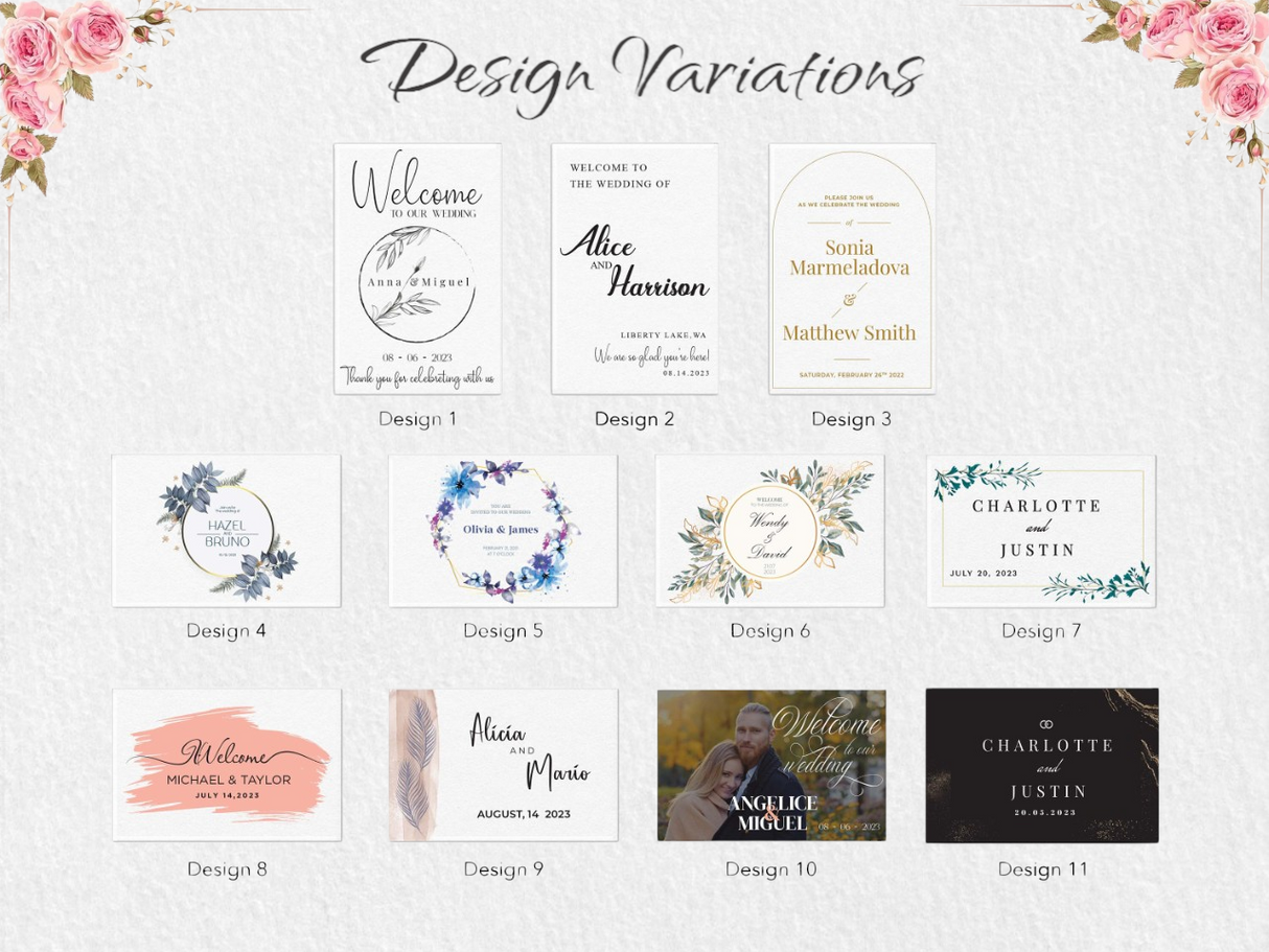 Minimalist Wedding Welcome Sign, Custom Acrylic Welcome Sign, Elegant and Modern Family Name Welcome Signage, Large Monogram Welcome Sign