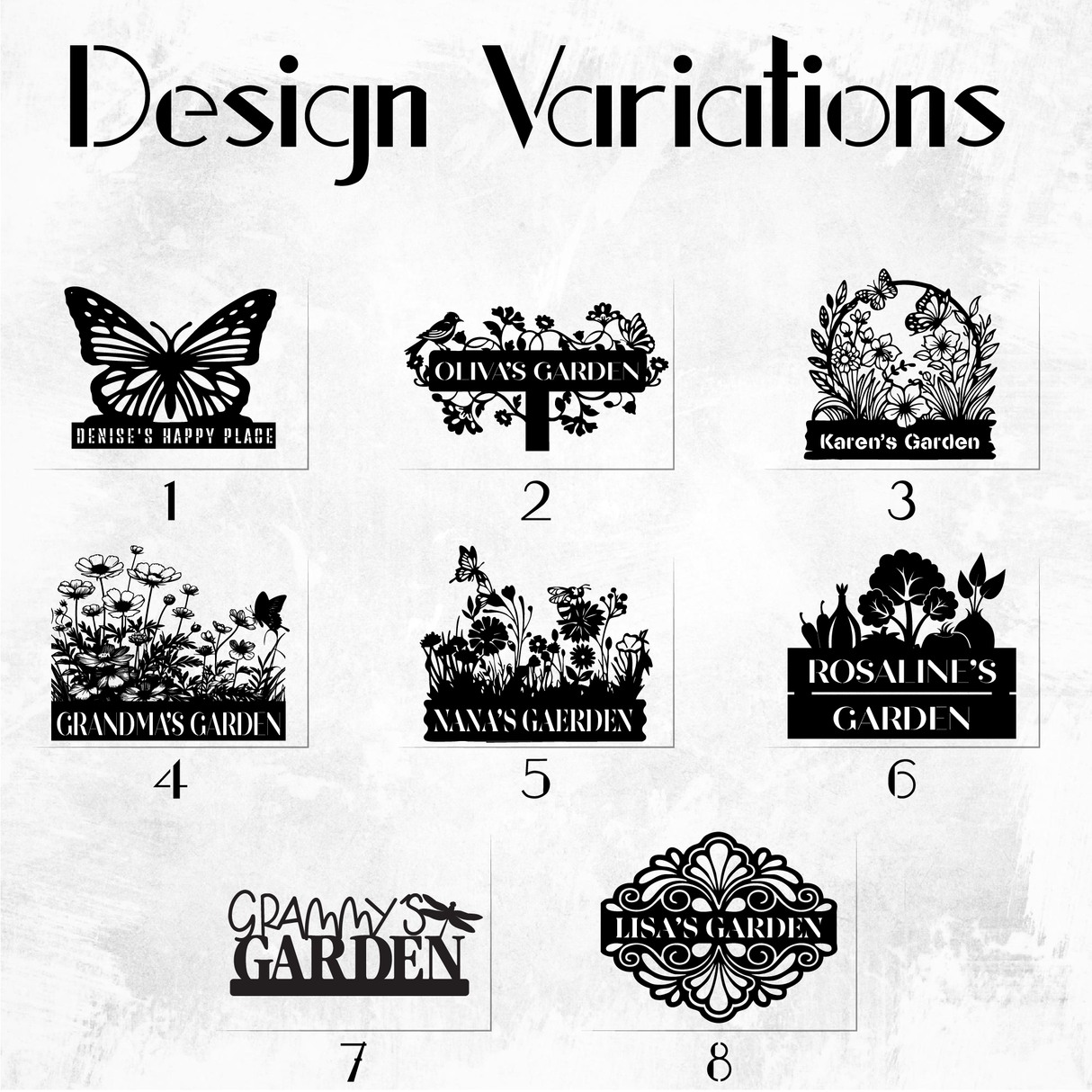 Custom Floral Garden Name Metal Sign for Mom: Modern Outdoor Yard Stake