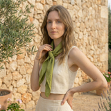Minimal Linen Neckerchief: Multi Use Square Bandana Scarf