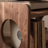 Wooden Turntable Stand with Vinyl Record Storage | Modern Record Player Console