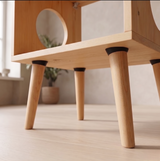 Mid Century Modern Record Player Stand with Vinyl Storage | Wooden Console