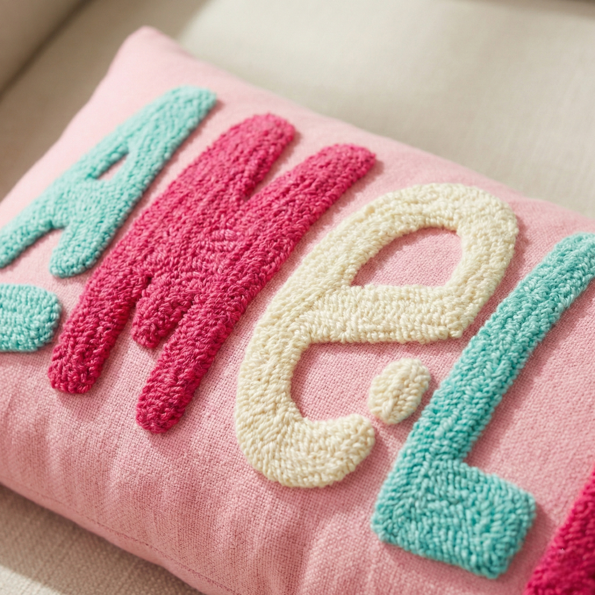 Personalized Baby Name Pillow – Punch Needle Nursery Keepsake