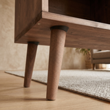 Record Player Stand with Vinyl Storage – Walnut Media Console