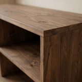 Mid-Century Record Player Stand with Vinyl Storage | Wooden Console Cabinet