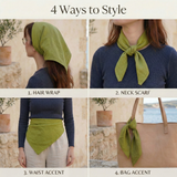 Linen Head Scarf for Women: 100% Organic Linen Bandana, Hair Wrap