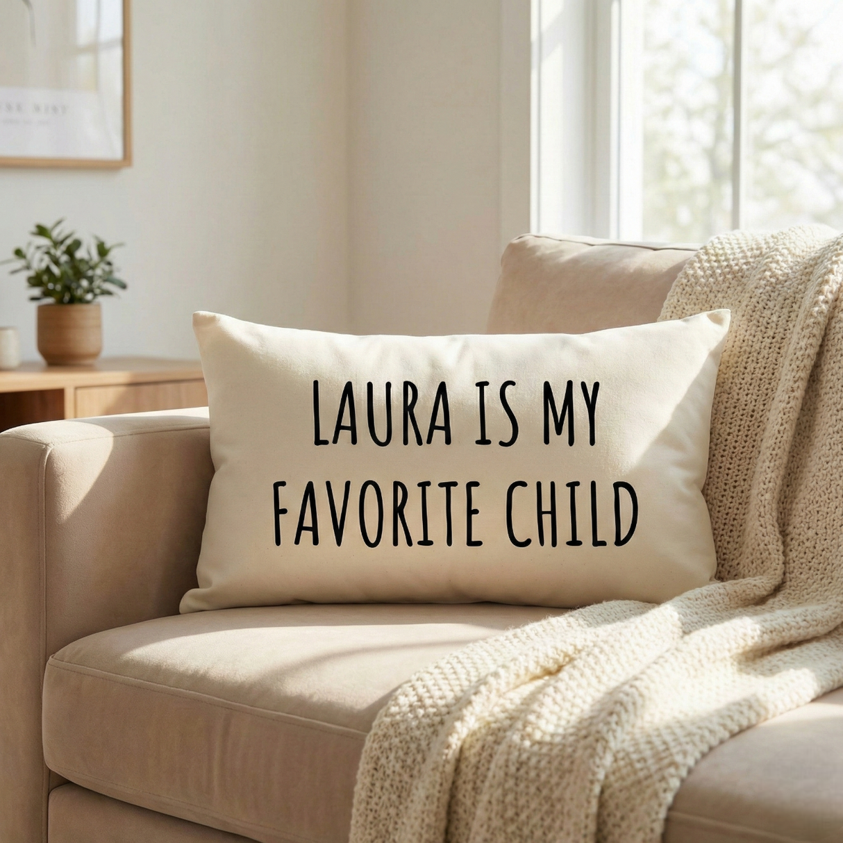 Personalized Favorite Child Pillow – Funny Mother’s Day Gift