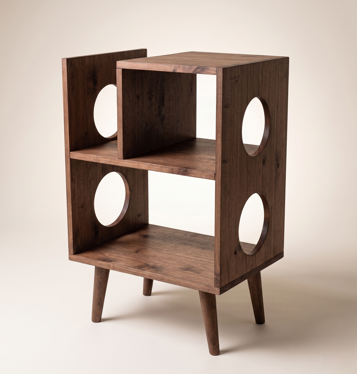 Wooden Turntable Stand with Vinyl Record Storage | Modern Record Player Console