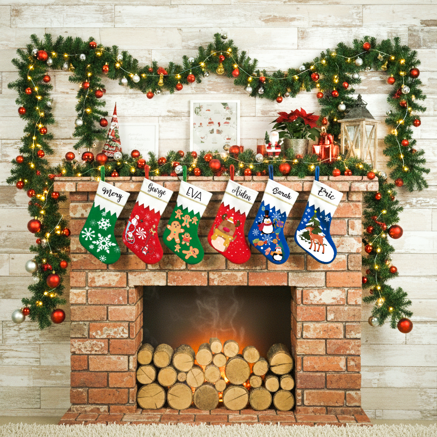 Custom Kids Name Polar Christmas Stocking: Handcrafted Holiday Decor for Kids