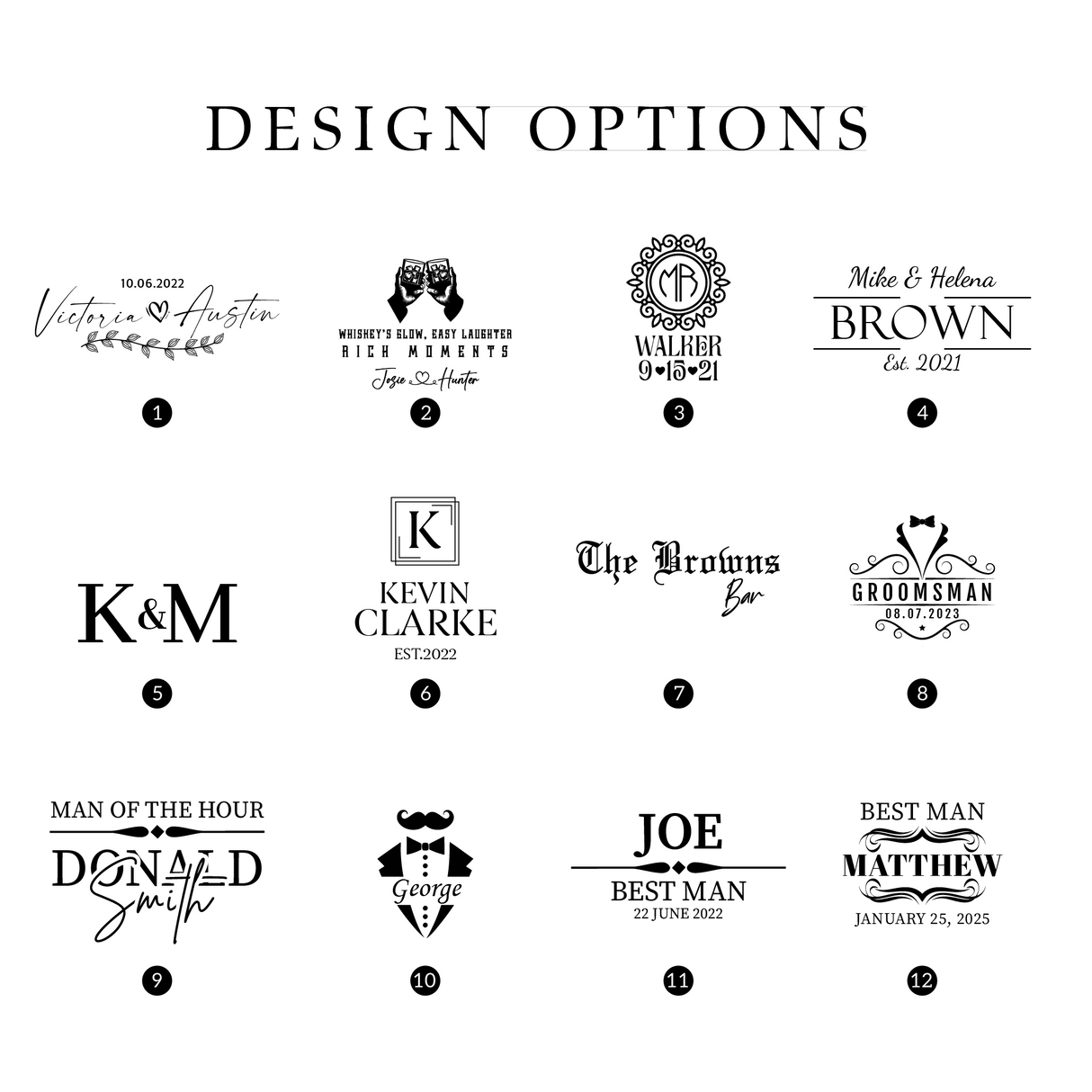 Engraved Wall Mount Whiskey Decanter: Custom Engraved Wooden Stand for Groomsmen Proposal