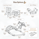 Montessori Climber Gym Set 3in1: Climbing Triangle, Arch & Slide, Indoor Playground