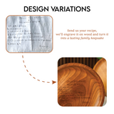 Handwritten Recipe Wooden Decorative Plate: Personalized Keepsake Platter, Family Heirloom Gift