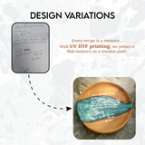 Custom Handwritten Recipe Resin Epoxy Platter: Personalized Family Heirloom Gift