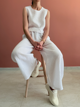 Linen Sleeveless Crop Tops for Women, Natural Fabric Blouse, Basic Tank Shirt, Summer Linen Clothing, Lightweight Top, Woman Cropped Tops