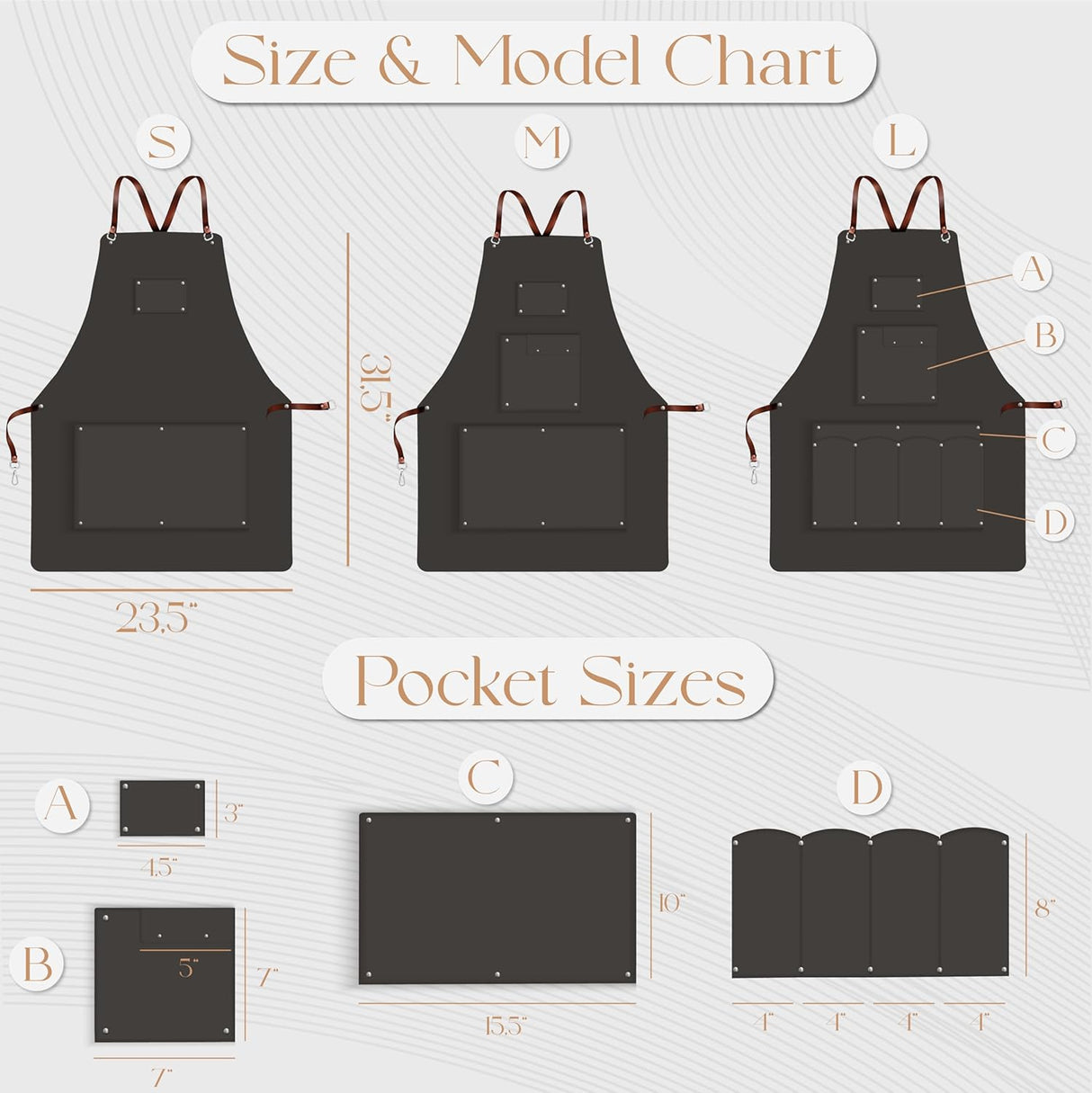 Personalized Workshop Apron with Tool Pocket, Custom Leather Chef Apron, Barbecue Apron, Fathers Day Gift, Gardening Apron, Anniversary Gift
