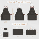 Personalized Workshop Apron with Tool Pocket, Custom Leather Chef Apron, Barbecue Apron, Fathers Day Gift, Gardening Apron, Anniversary Gift