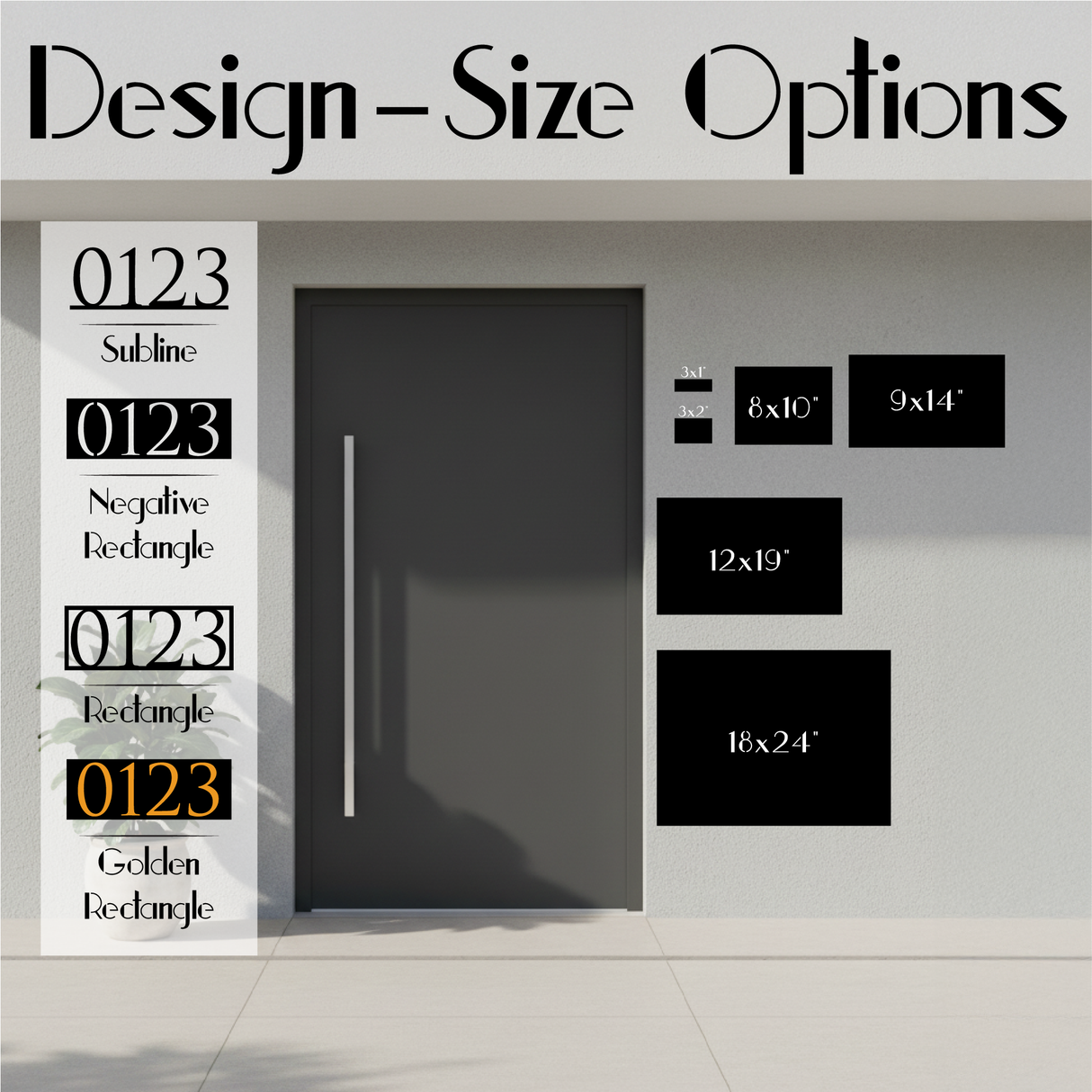 Custom Metal Home Address Numbers Sign: Minimalist Outdoor Wall Sign for Modern Home