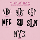 Monogram Custom Embroidered Pillow: Personalized College Gift Dorm Decor, Striped Ruffled Cushion