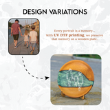 Custom Line Art Portrait Epoxy Resin Keepsake Plate: Decorative Anniversary Gift