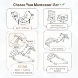 Montessori Climber Gym Set 3in1: Climbing Triangle, Arch & Slide, Indoor Playground