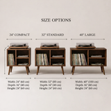 Vinyl Record Storage Cabinet with Turntable Shelf | Wooden LP Console
